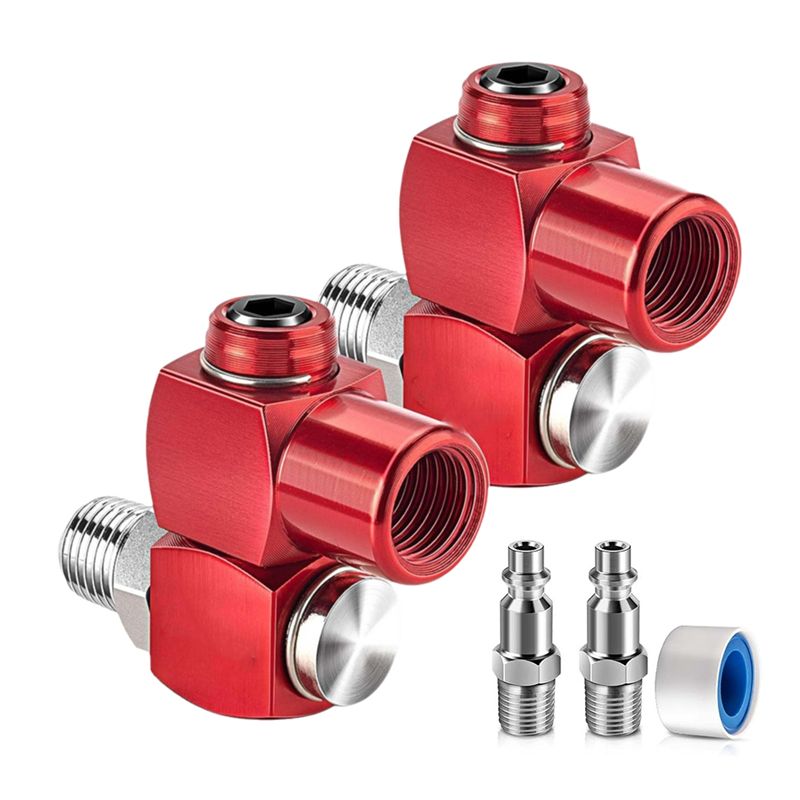 Swivel Air Hose Fitting Quick Connect 1/4 - Lot de 2 raccords de tuyau
