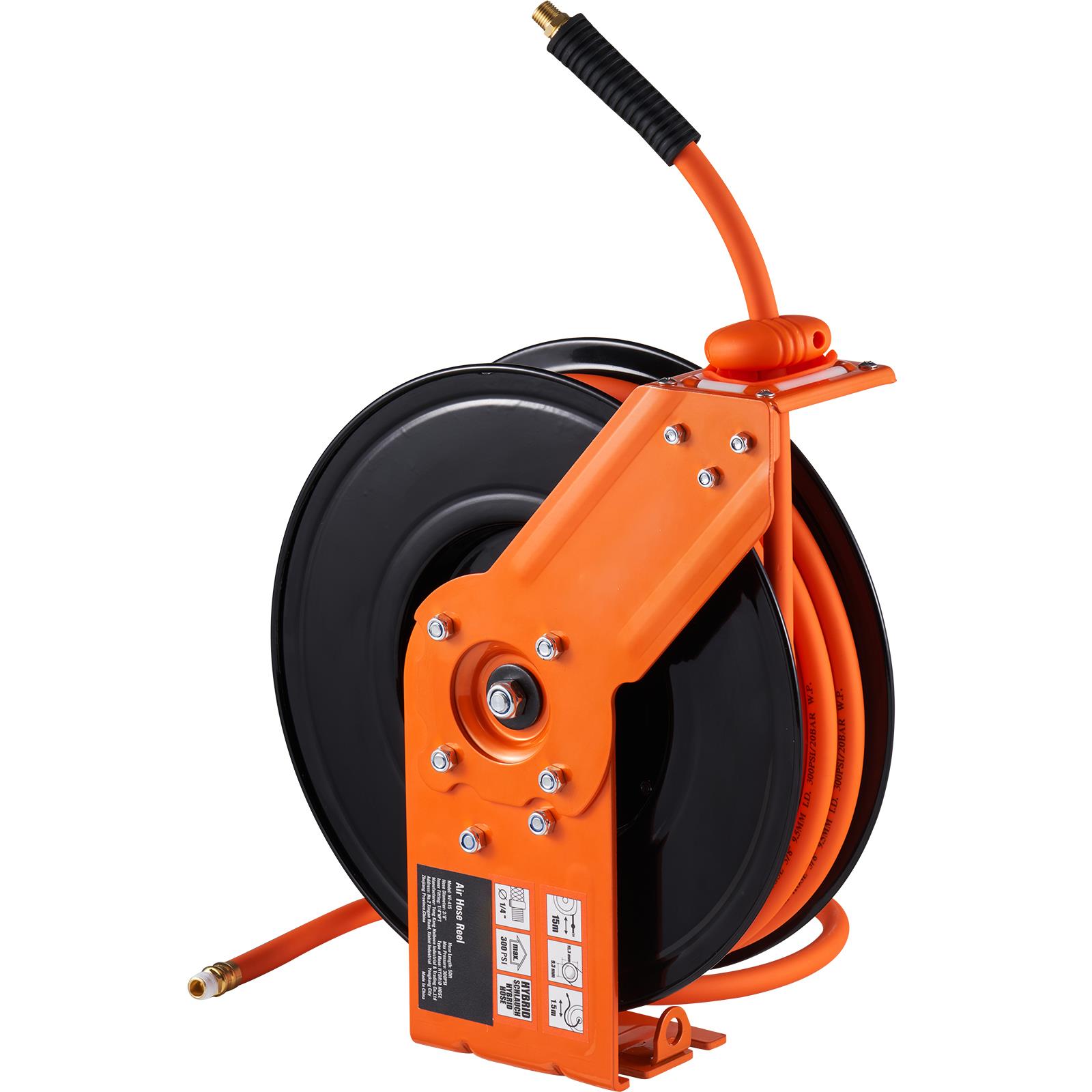 Air Compressor Air Hose 3/8 Hybrid 50Ft - Enrouleur de tuyau d'air rétractable 3/8