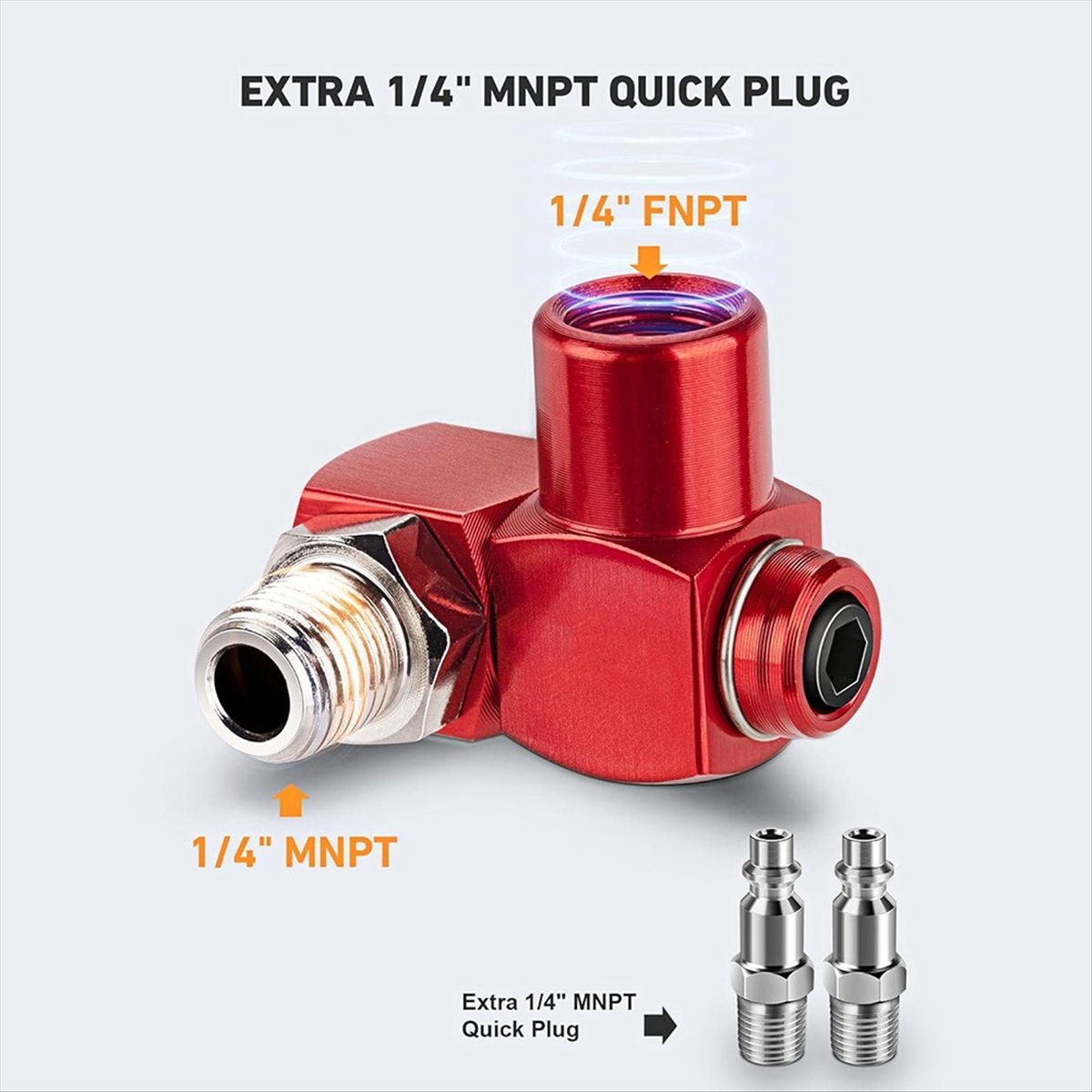 Y17A Lot de 2 raccords de tuya - Swivel Air Hose Fitting Quick Connect 1/4 avis et prix