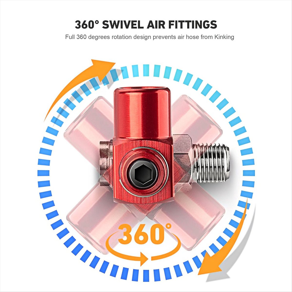 AT16 Lot de 2 raccords de tuya - Swivel Air Hose Fitting Quick Connect 1/4 avis et prix