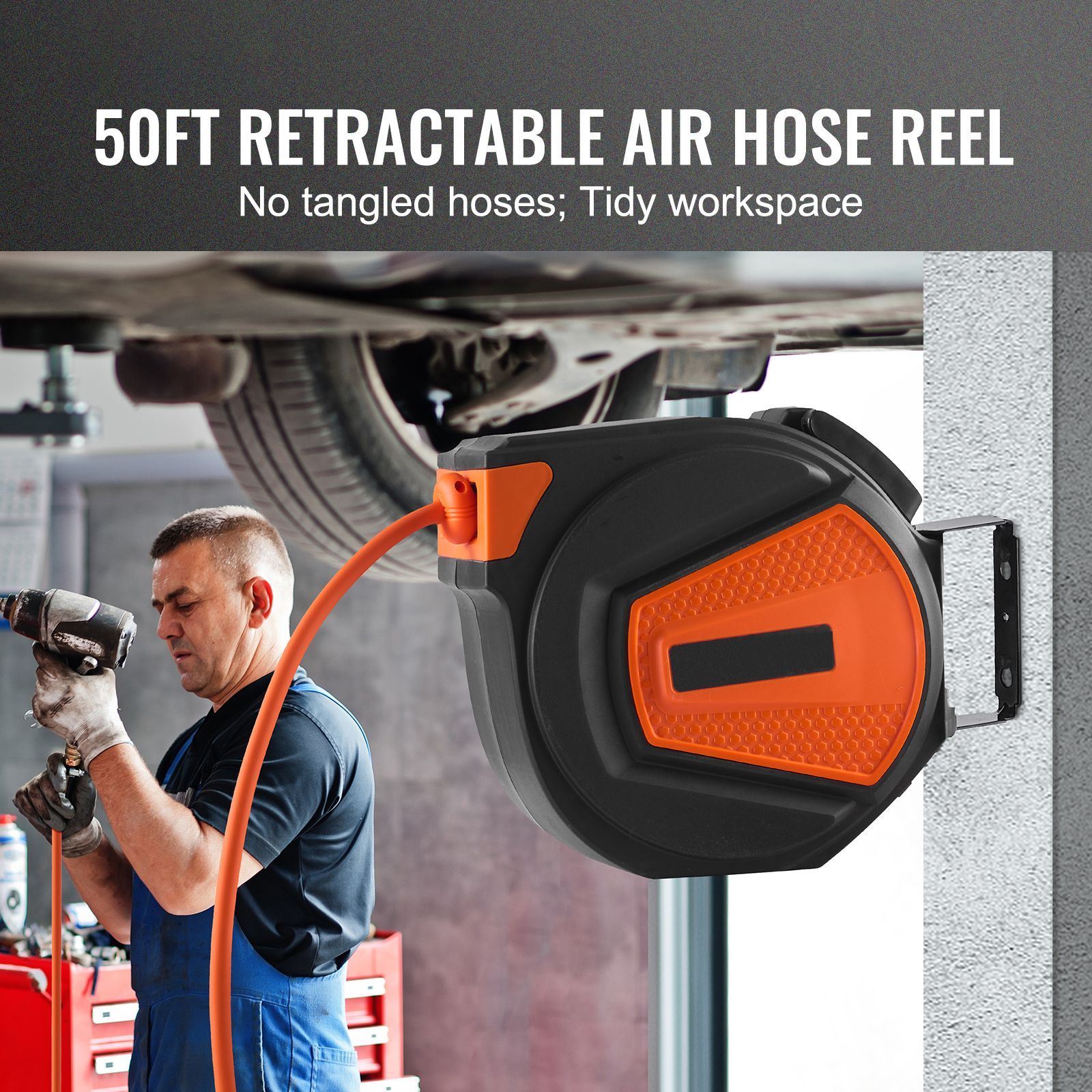 Enrouleur de tuyau d'air rétra - Air Compressor Air Hose 3/8 Hybrid 50Ft avis et prix