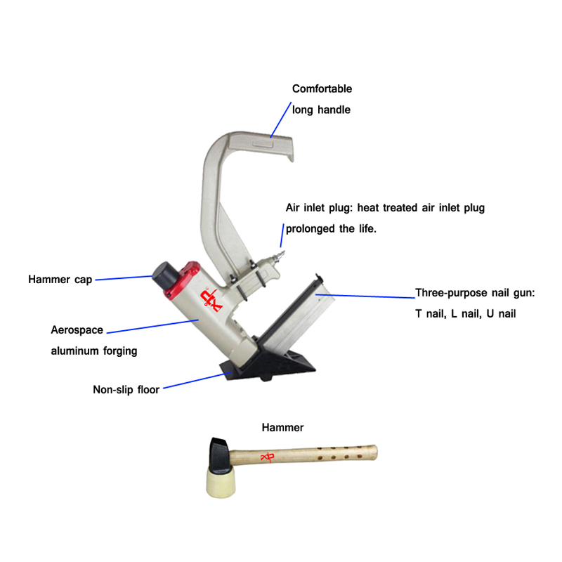 Agrafeuse pneumatique industri - Pneumatic Flooring Nailer Stapler 2 In 1 avis et prix